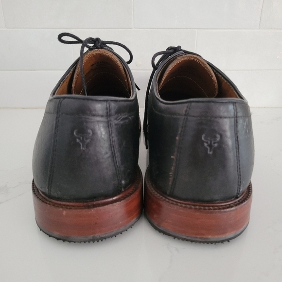 EUC Trask Landry Bison Leather Plain Toe Derby Dress Shoe Black Size 11.5 Mens - Picture 4 of 8